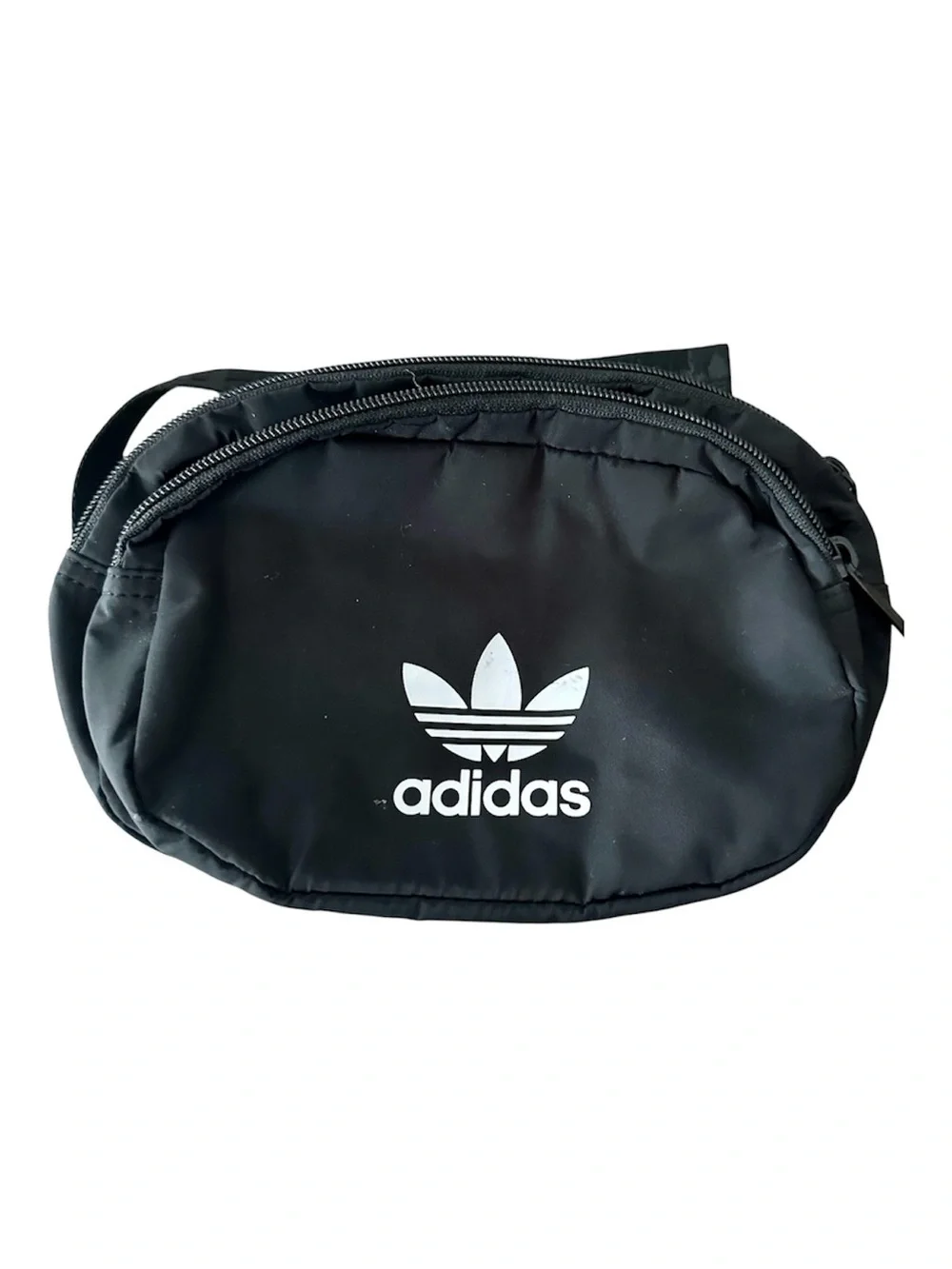 adidas Black Belt Bag with White Trefoil Logo Unisex